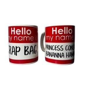 Personalized FRIENDS TV Mug, Princess Consuela and Crap Bag (Note Spelling)